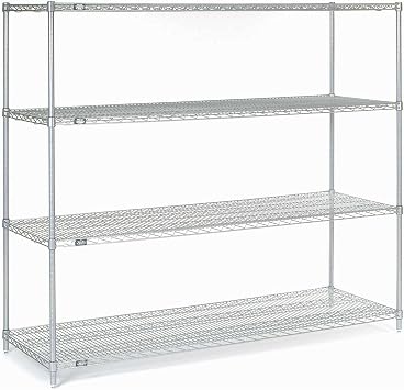 Nexel Wire Shelving, Poly-Z-Brite, 54" W X 18" D X 63" H