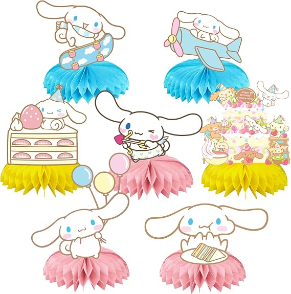 Cinnamoroll Birthday Party Decorations, 7Pcs Cinnamoroll Theme Party Centerpieces Table Toppers, Cake Toppers, Kawaii Birthday Supplies for Girls and Boys, Baby Shower