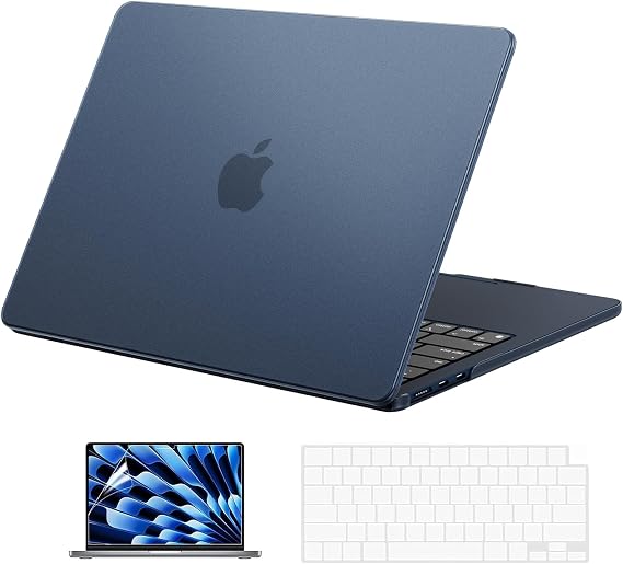 EooCoo Case for MacBook Air 13 inch M5/M4/M3/M2 2026-2022, Matte Midnight