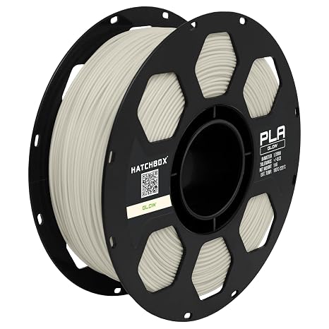 HATCHBOX PLA 3D Printer Filament, Dimensional Accuracy +/- 0.03 mm, 1 kg Spool, 1.75 mm, Glow in The Dark