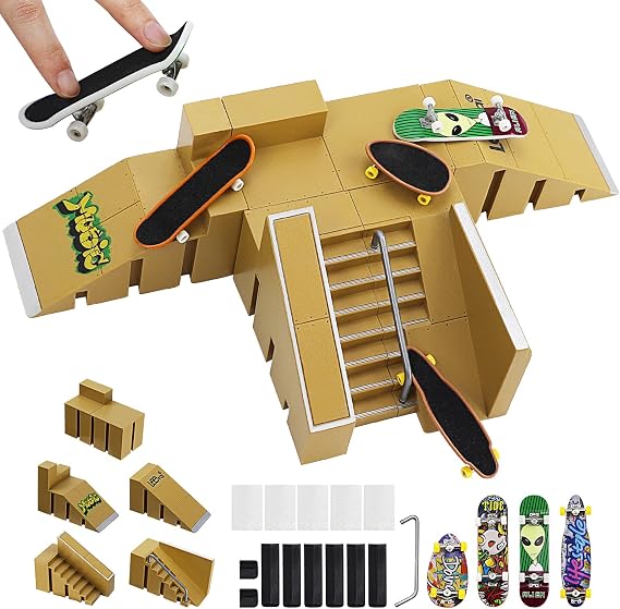 5 Pcs Finger Skateboards, Mini Fingerboard DIY set, Finger Toys, Fingerboard Ramp Sets, Fingerboard Skate Set, Kids’ Toy for Boys and Girls