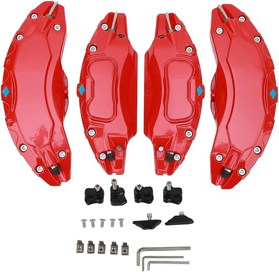4Pcs 19in 20in Aluminium Alloy Wheel Hub Caliper Covers, Disc Brake Caliper Guard Protector Cover Replacement, Specifically Designed for (Red)