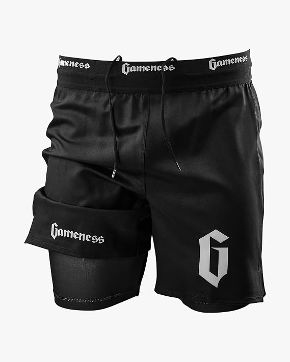 Gameness Men's Lined Pro Grappling Short Black Medium