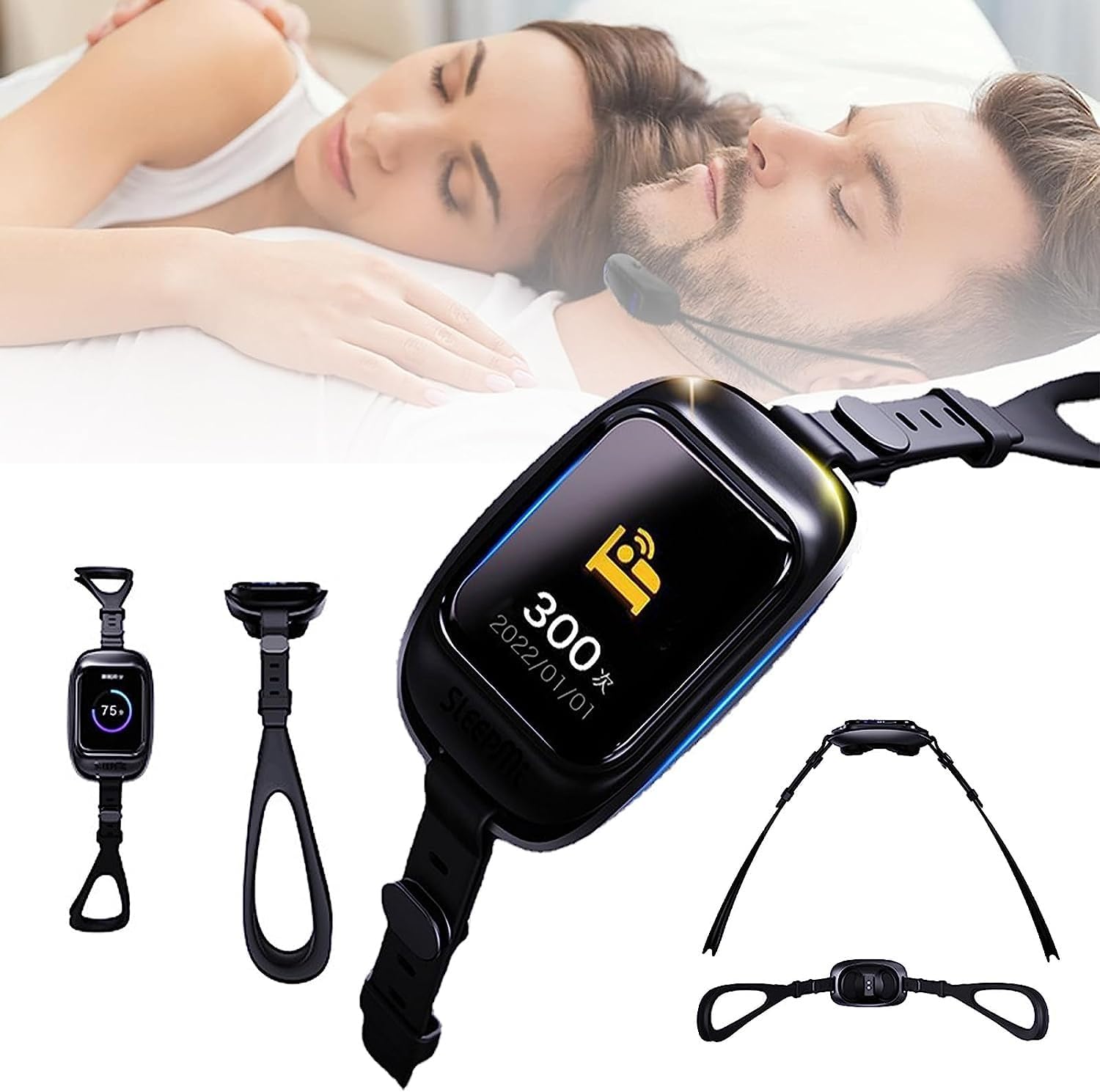 SleepMIT Anti Snoring Device, Smart Anti-Snoring Device, Electric Anti Snoring Devices, Throat Pulse Snoring Device, Home Sleep Instrument for Men and Women