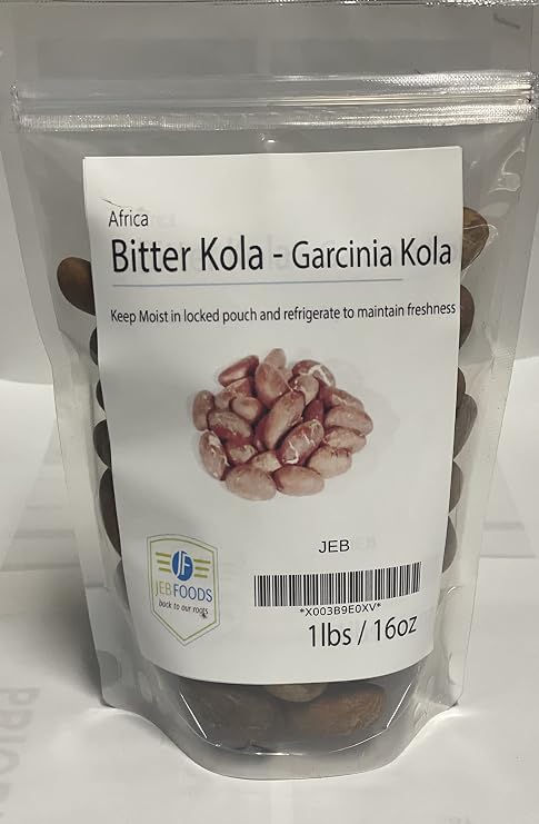 JEB FOODS African Bitter Kola Nuts, Bitter Kola Retro Garcinia, Petit Cola Nut, Obi Abata Cola Nut (16oz)