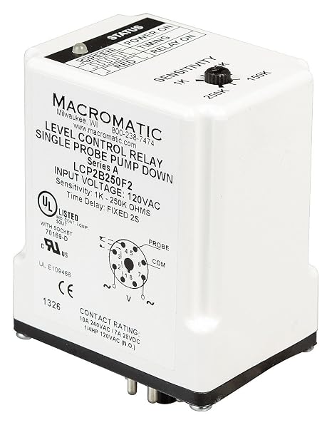 MACROMATIC Control Relay, Single Pump Down, 120V