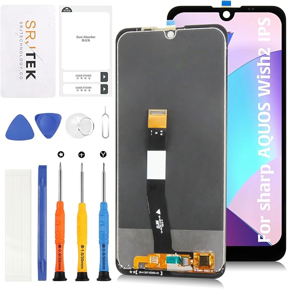 SRJTEK For Sharp AQUOS Wish2 LCD Panel Sharp Aquos Wish SH-51C SHG08 A204SH Screen Replacement Touch Panel Set 5.7" LCD Display Touch Screen Digitizer + Repair Tool Kit