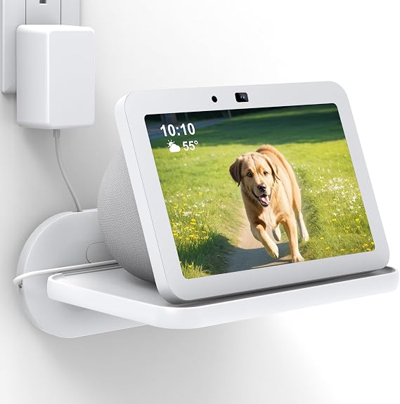 HomeMount Mount Mount for Google Nest Hub Max - NEST HUB MAX White Compatible Wall Mount Holder Shelf