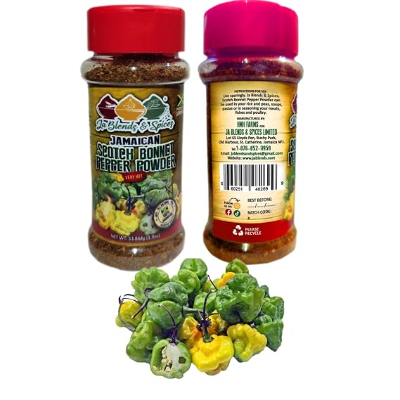Jamaican Scotch Bonnet Pepper Powder 1.9 oz Pepper Spices Blend Seasoning