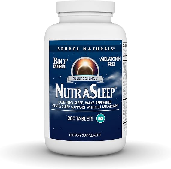 Source Naturals Sleep Science NutraSleep - 200 Tablets | Bio-Aligned Formula Melatonin-Free Supplement, Gentle Sleep Support Without Melatonin