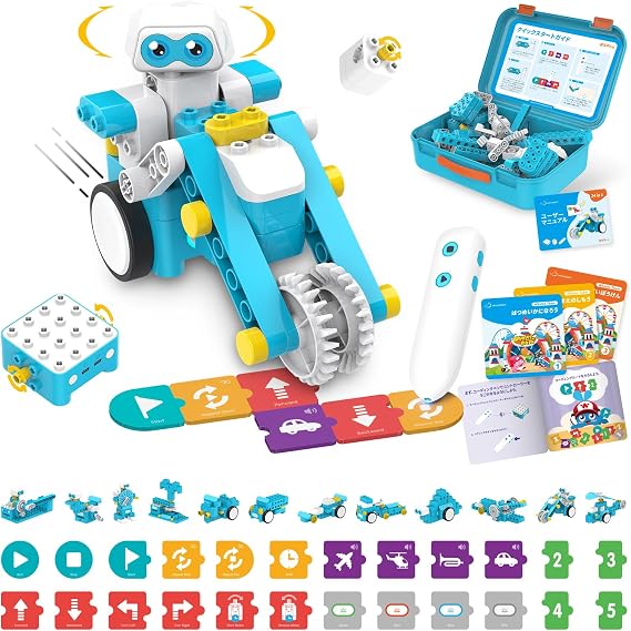 WhalesBot B3 Pro Programming Robot Toy, Reading Pen & Card, No App Required, 24-in-1 Blocks, Beginner-Friendly, For Elementary School Students, Ages 4-12, Educational Toy, STEM Education, Coding