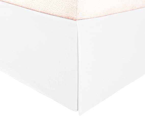 Premium Luxury Microfiber Wrinkle-Resistant Split Corner Bed Skirt with 15" Drop, Wrap Around Bedding, Dust Ruffle, 78" x 80", King, White by Blue Nile Mills