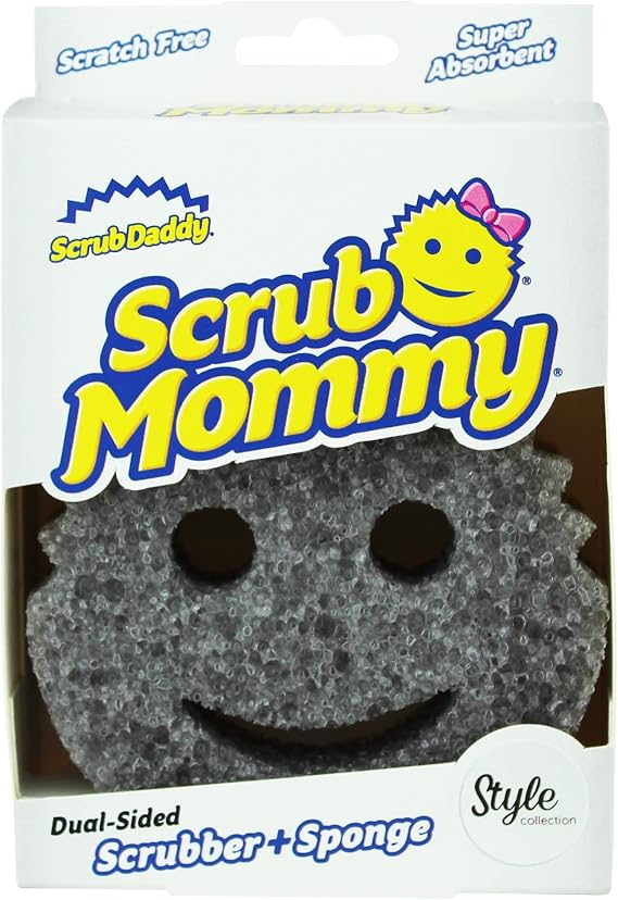 Scrub Daddy Scrub Mommy Cleaning Sponges - Dual Sided Non Scratch Sponge Scourers, Smiley Kitchen Sponges for Dishwashing & Bathroom, FlexTexture Dish Scrubber Sponge, Style Single Pack