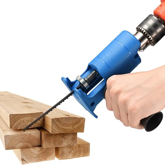 Reciprocating Saw Adapter, Electric Drill Modified to Jigsaw Converter Attachment, Multipurpose DIY Home improvement Tool for Cutting Wood