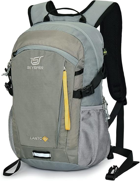SKYSPER Small Hiking Backpack, 20L Lightweight Travel Backpacks Hiking Daypack Rucksack Women Men for Trekking Backpacking Outdoor Sports(Lightgray)