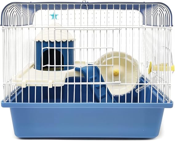 BPS BPS-1381 Mini Hamster Cage Feeding Bowl Drinking Trough Wheels Random Color
