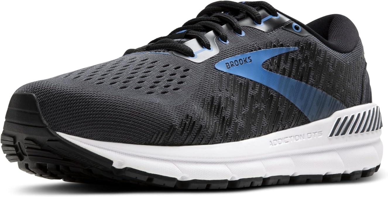 Brooks Men's Addiction GTS 15 Supportive Running Shoe, Grey/Ebony/Chili Oil