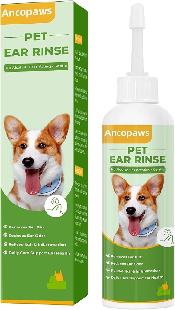 Ear Infection Treatment for Dogs and Cats, Yeast Ear Infection Treatment Drops to Soothe Itchy, Daily Care Dog Ear Cleaning Solution for Gently Removes Debris, Wax, Odor - 4 Fl oz