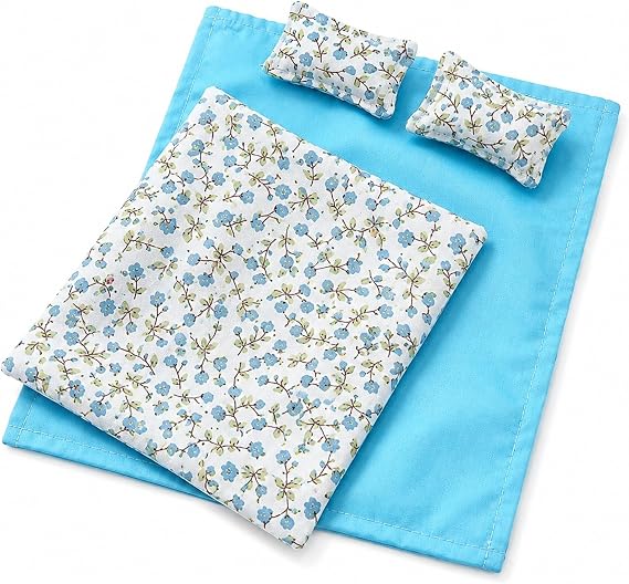 LOGOFUN Dollhouse Bedroom Bedding 1:12 Floral Mini Accessories | Handmade Floral Bedding Adds Soft Detail To 1:12 Bedrooms, Doll Displays, Ob11 Layouts, And Cozy Miniature Scene Decor