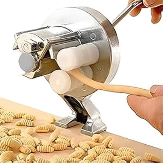 Pasta Maker Machine, Aluminium Alloy Manual Hand Noodle Press Machine, with Long handle, Adjustable Clamp, for Spaghetti Fettuccini Lasagna Dumpling Skin