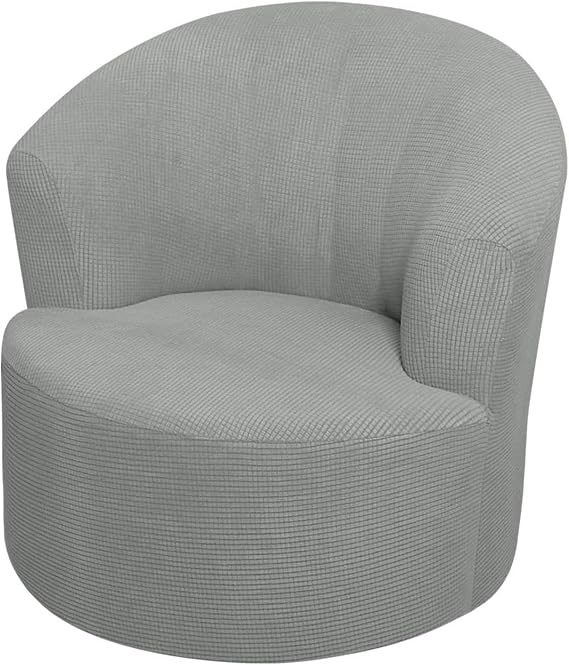 Stretch Swivel Barrel Chair Cover, Modern Swivel Accent Chair Slipcover Barrel Armchairs Sofa Cover Club Chair Couch Cover (Light Gray)