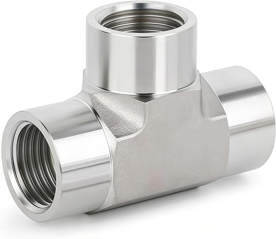 Stainless Steel 304 Forged Pipe Fitting Tee 1/4" NPT Female T-fitting 3 Ways Connector 2000psi 1pc