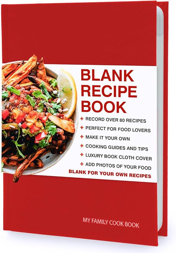 Suck UK Recipe Book For Own Recipes | Cook Book Blank | Blank Recipe Book | My Family Cookbooks | Cooking Food Recipes | Write Your Own Journal | Hardcover DIY Cookbook | Chefs Secret Journal | Red