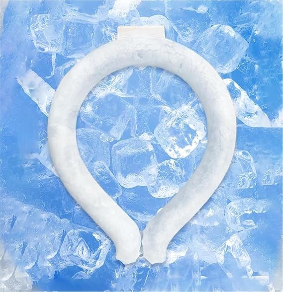 (White) Ice Collar, Neck Cooling Tube, Portable Cooling Wraps for Summer Warmth, Hands Free Cold Pocket | Reusable Neck Cooler