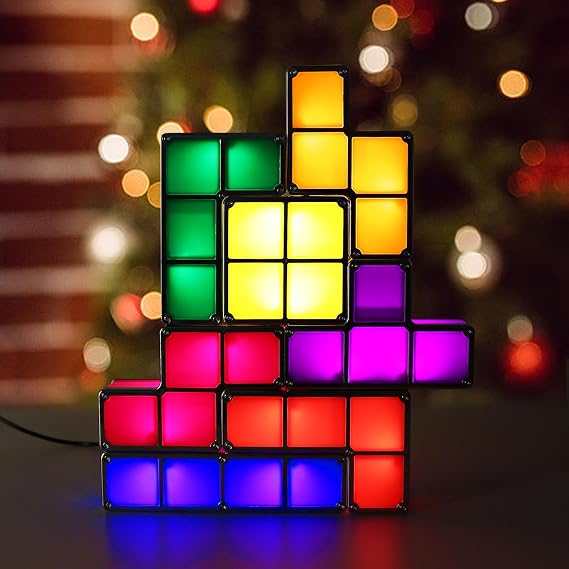 YHK Stackable Night Light, 7 Colors LED Puzzle Light, 3D DIY Magic Puzzle Night Light, Novelty Desk Lamp for Room Decor and Teens Ideal Gift (USB Plug)
