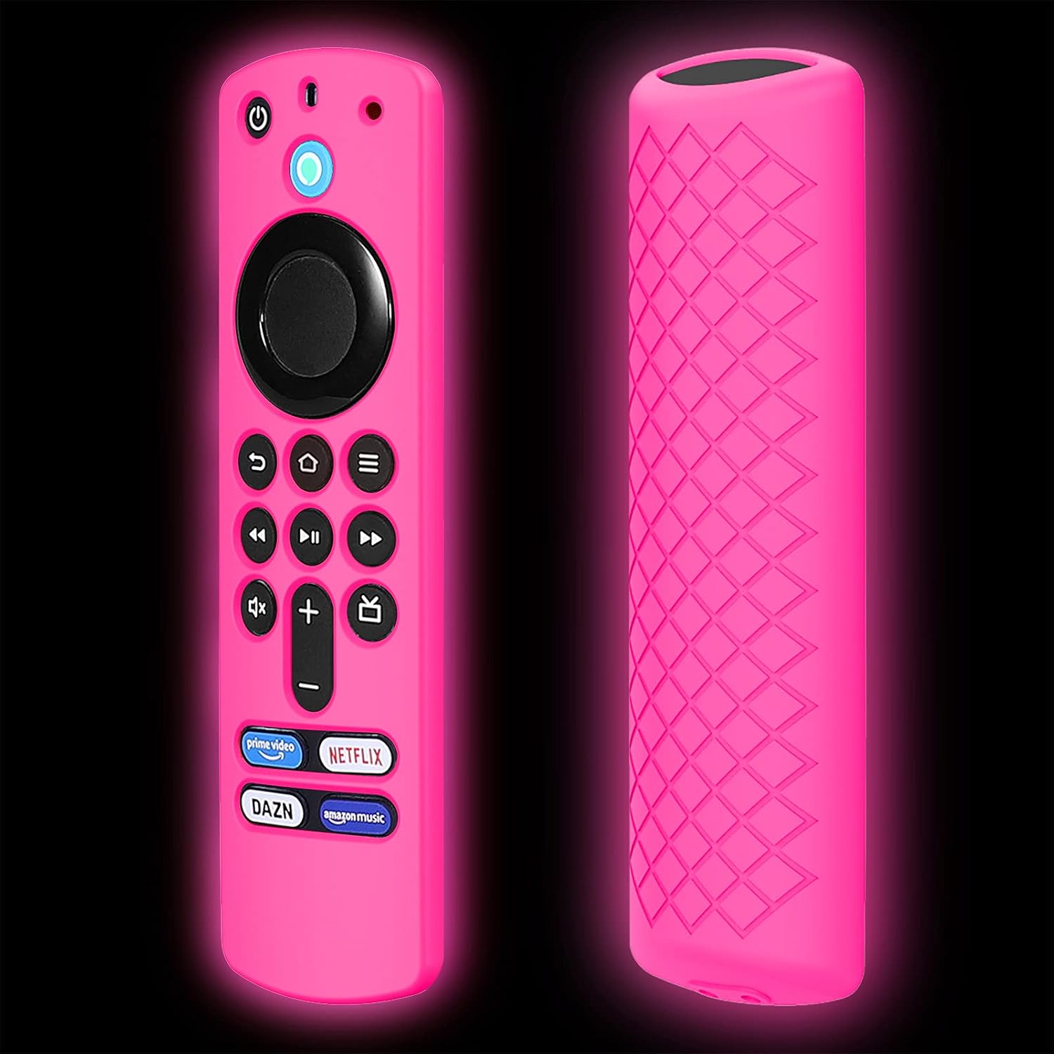 LEFXMOPHY Pink Case Replacement for TV Stick 3rd Generation  4K Max 2021 Release Voice Remote, Silicone Protector Skin Sleeve Glow in Dark for Women Girl