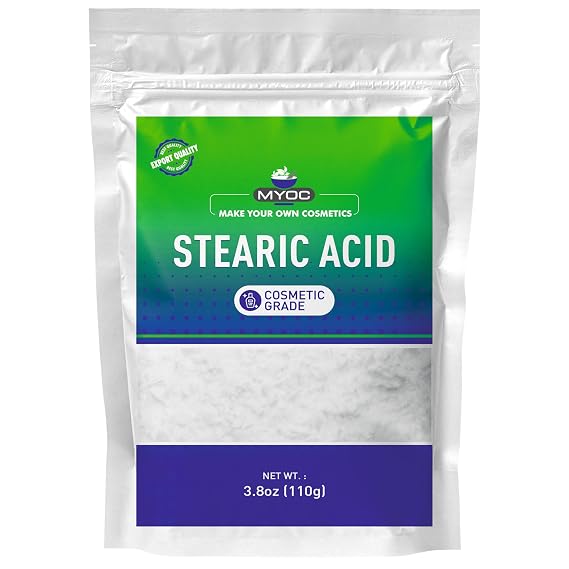 Stearic Acid Powder (110 g / 3.8 oz) - Cosmetic Grade Thickener Emulsifier & Hardening Agent for Creams Lotions Soaps & DIY Formulations