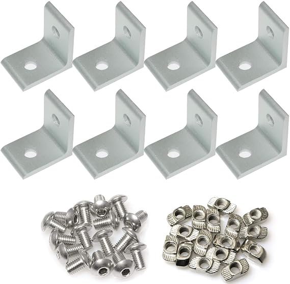 8 Sets 2 Hole 90 Degree 30 Series Joint Plate Corner Angle Bracket Connection for Slot 6mm 3030 Aluminum Profile