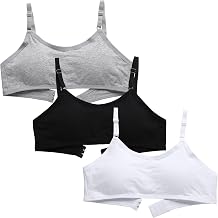 Teen Girls Training Bras Wireless Light Padded Sports Underwear Halter Vest Bralettes with Adjustable Strap for Age 10-16