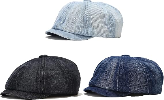 Denim Cotton Newsboy Hat Boy Beret Flat Cap