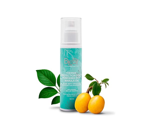 Thermal Protection Spray with Marula Oil Heat Protectant Spray for Hair & Extensions Vegan Hair Heat Protectant for Styling Tools 150ml