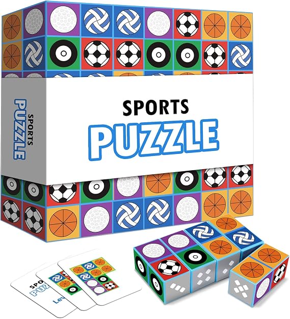 Sports Match Puzzle Game 2.0 Family Games for Children & Adults Block Board Games for Kids 3+ Fast Paced Balls Tabletop Game Gifts for Birthday, Back to School, Halloween, Christmas
