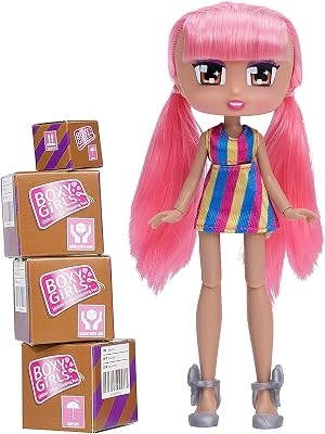 Pink Hair Jade Doll - Season 3 Fashion and Clothes Dolls - 4 Unboxing Boxes Included with Surprise Clothes and Accessories Inside