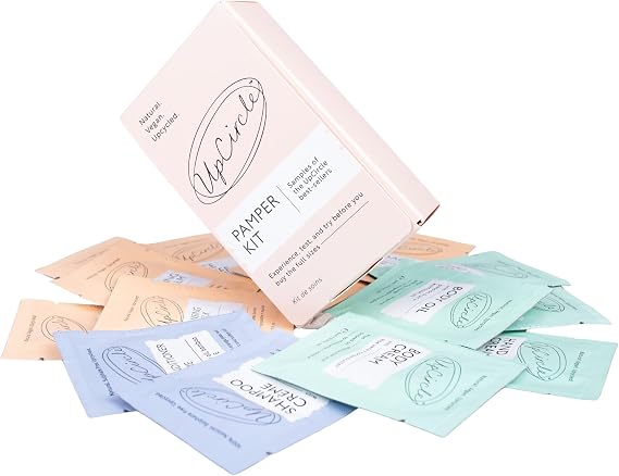 UpCircle The Pamper Kit - 18 Pieces - Sample Tester Pack Of Full Skincare, Hair Care + Body Range - Perfect Gift Idea, Pamper Night, For Holiday or Wedding Favour - Natural, Vegan, Cruelty-Free