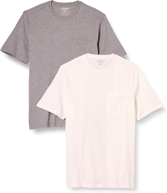 Amazon Essentials Men's T-Shirt Regular-Fit Short-Sleeve Crewneck Pocket