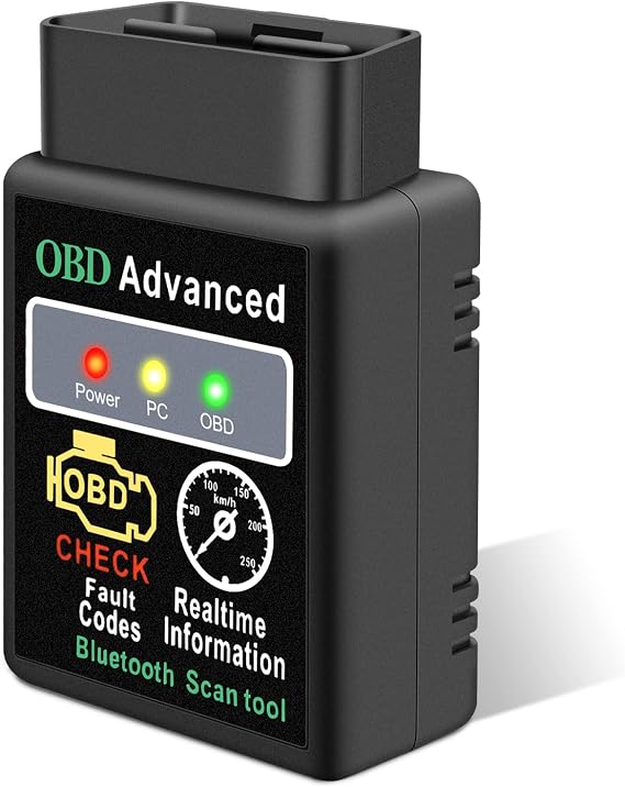 Friencity Bluetooth Car OBD II 2 OBD2 Scanner Adapter, Engine Code Reader for Car, Car Diagnostic Scan Tool Check Engine Light, Compatible Android & Windows Devices, No iOS Devices