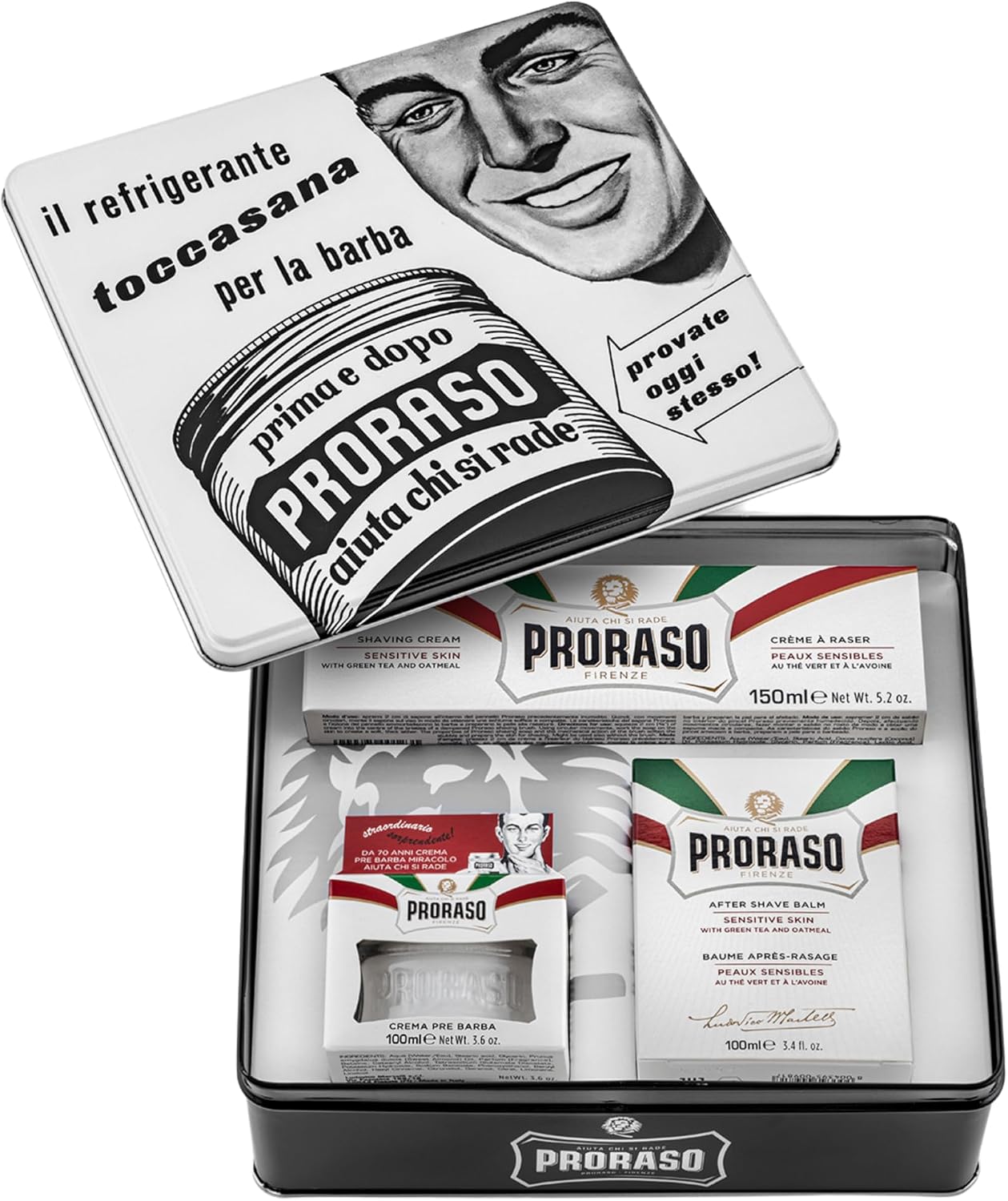 PRORASO Vintage Selection Tocasana Shaving Gift Set Shaving Kit Made in Italy 3 Pieces Assorted