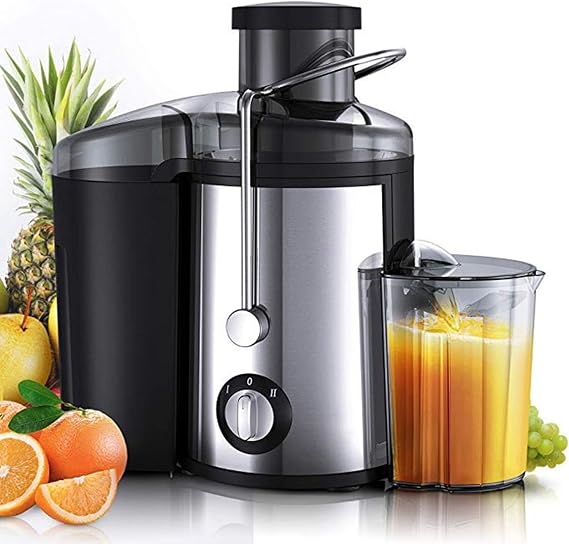 800W Juicer Machine, Stainless Steel Big Mouth Automatic Electric Juicer Extractor No Pomace Fiber Residue Easy to Disassemble and Clean, Citrus Juicer for Fruits and Vegetables