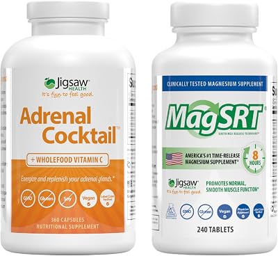 Jigsaw Health Bundle | Adrenal Cocktail, 360 Capsules, and MagSRT, 240 Tablets
