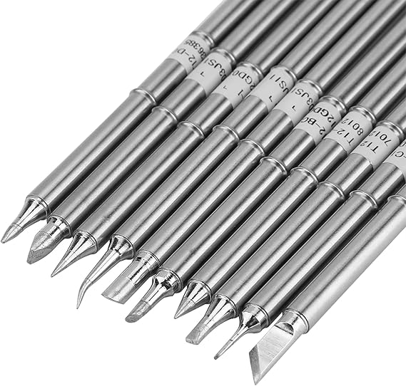 Soldering Tip, Soldering Iron Tips T12 Series Soldering Tips Welding Tool Replacement for FX-951 Rework Station (T12-D4)(10pcs), Tips (10 packs)