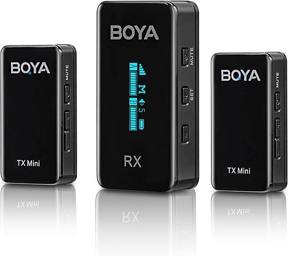 BOYA BY-XM6-S2 Mini 2.4GHz Dual Channel Lavalier Microphone System for DSLR Cameras, iPhones, and Android Devices