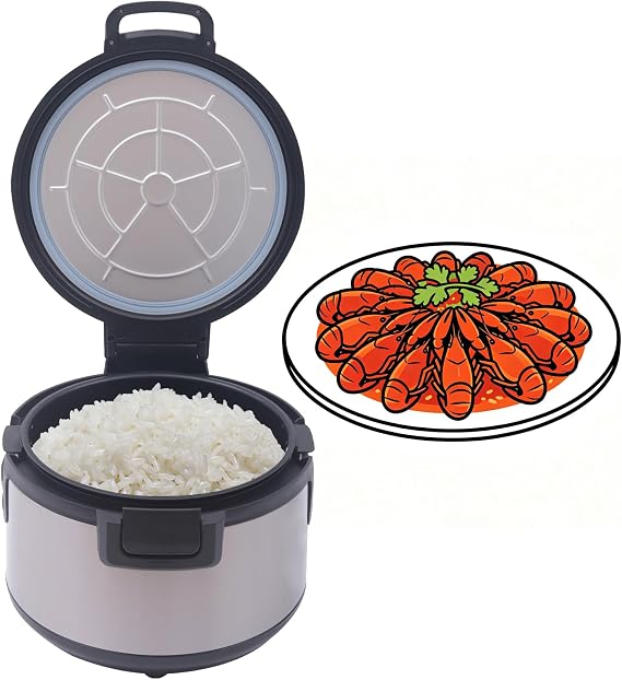 60 Raw/120 CUP Commercial Rice Warmer, 20 Qt Large Capacity Non-stick Inner Pot Fast Heating Rice Cooker and Warmer, Dual Temperature Control Design, for Restaurant, Snack Bars