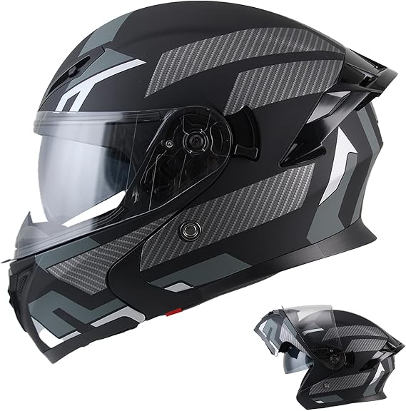 Flip-up Motorcycle Helmet Modular, DOT Motorbike Bike Racing Helmet