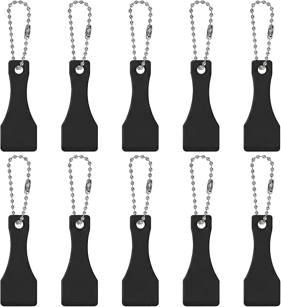 10 Pack Lottery Ticket Scratchers Keychain, Plastic Scratcher Tools for Scratch Off Tickets, Black Lotto Scraper Key Ring, Label Sticker Removal Tool