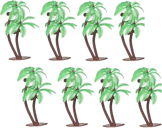Twin Palm Tree with Coconuts, 4-inch Cake Topper (8 Count)