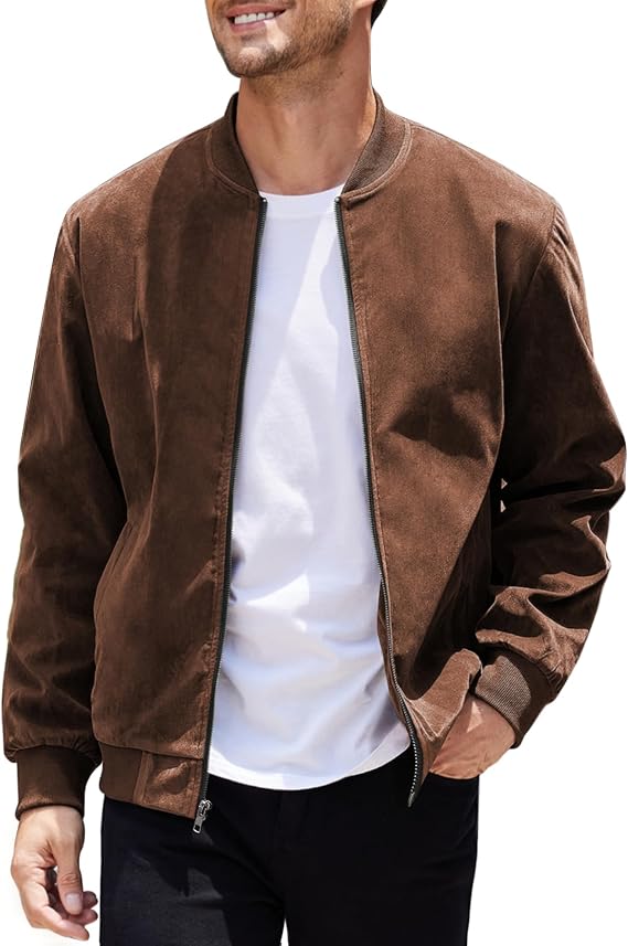 COOFANDY Men's Bomber Jacket Lightweight Windbreaker Casual Softshell Fashion Winter Autumn Coat with Pocket